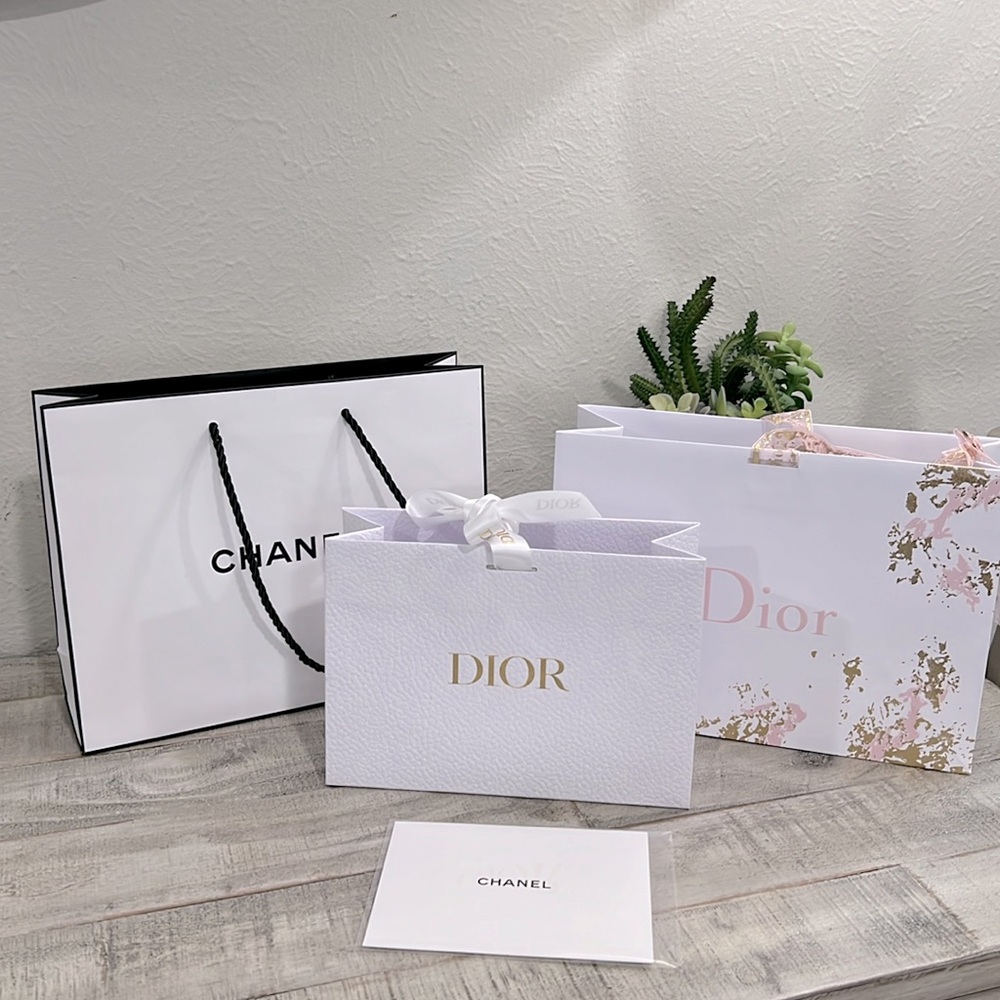 4 pc Shopping Bags-Bundle-CHANEL & DIOR